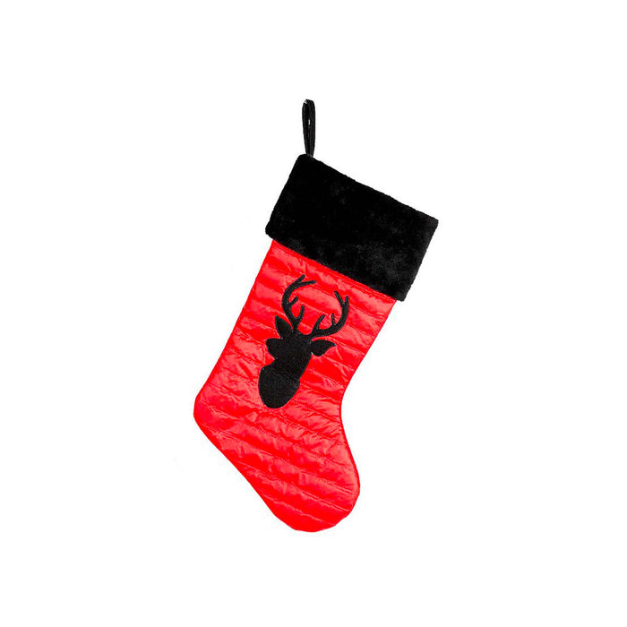 Bas de Noël de 20" à noir et rouge