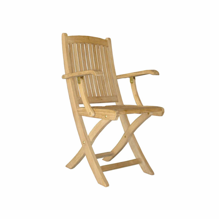 Chaise de patio en teck avec bras - Style Miami