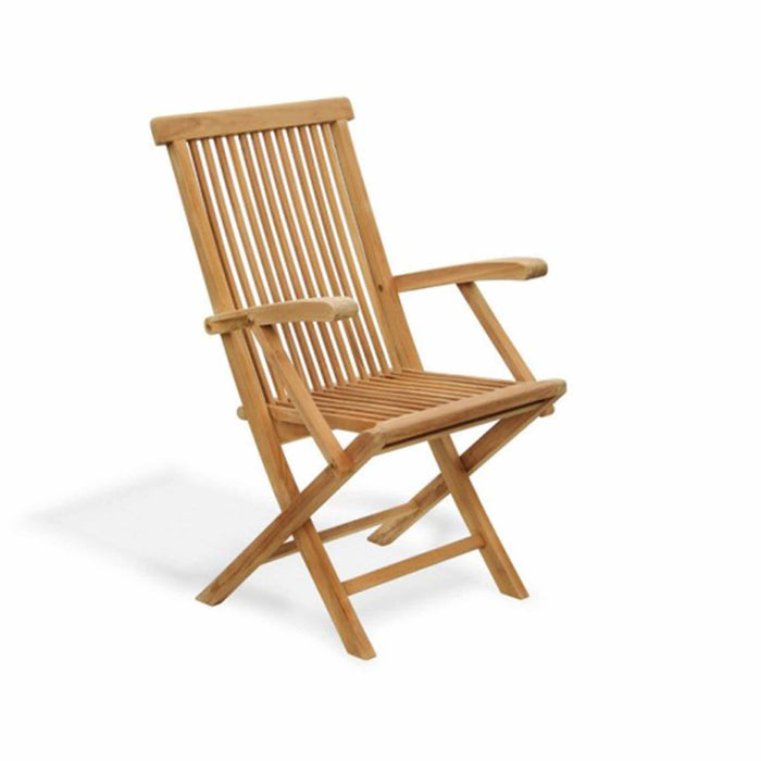 Chaise de patio en teck avec bras