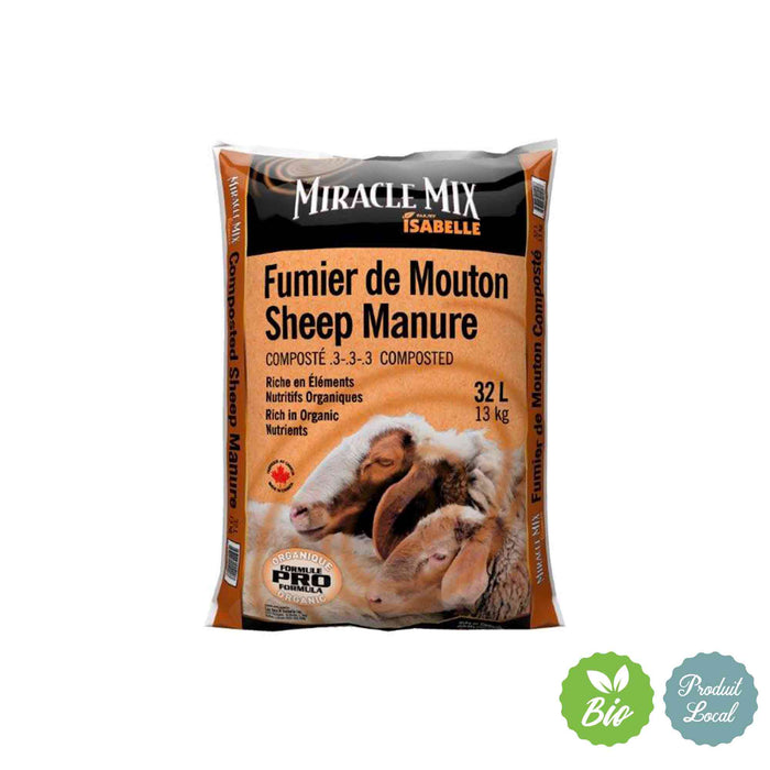 Fumier de mouton en compost - 32L*