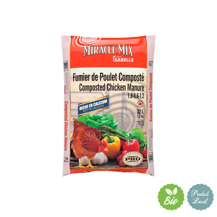 Fumier de poulet en compost - 32L*