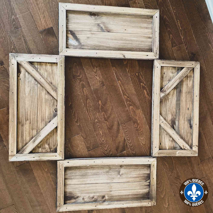 Cache-pieds d'arbres de Noël artisanal en bois plané 24" x 24"