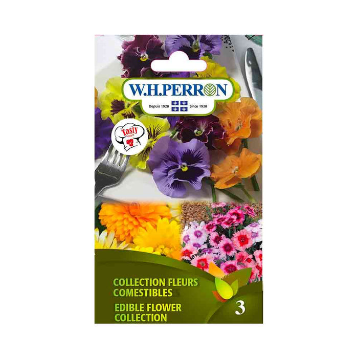 Collection fleurs comestibles (3 sachets séparés de Calendula, Dianthus et Viola)