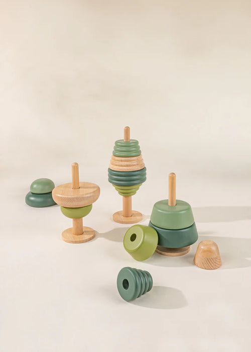 Ensemble de 3 arbres empilables en bois