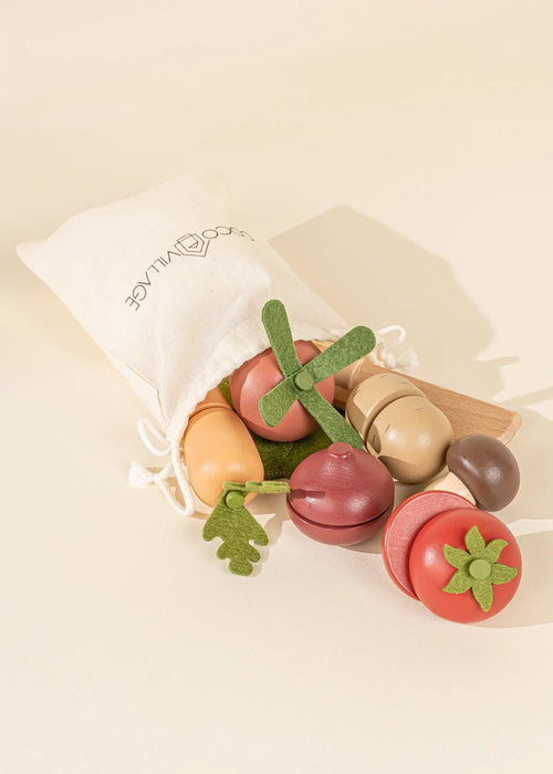 Ensemble de légumes en bois - Précommande 30 mai