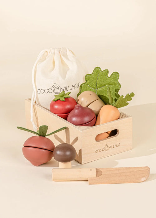 Ensemble de légumes en bois - Précommande 30 mai