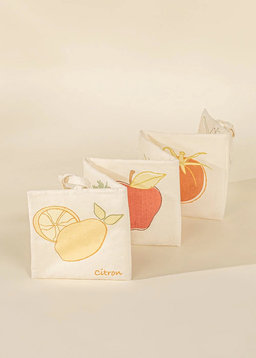 Premier livre doux de bébé en coton naturel Français - FRUITS ET LÉGUMES