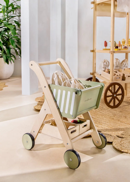 Panier d'épicerie en bois